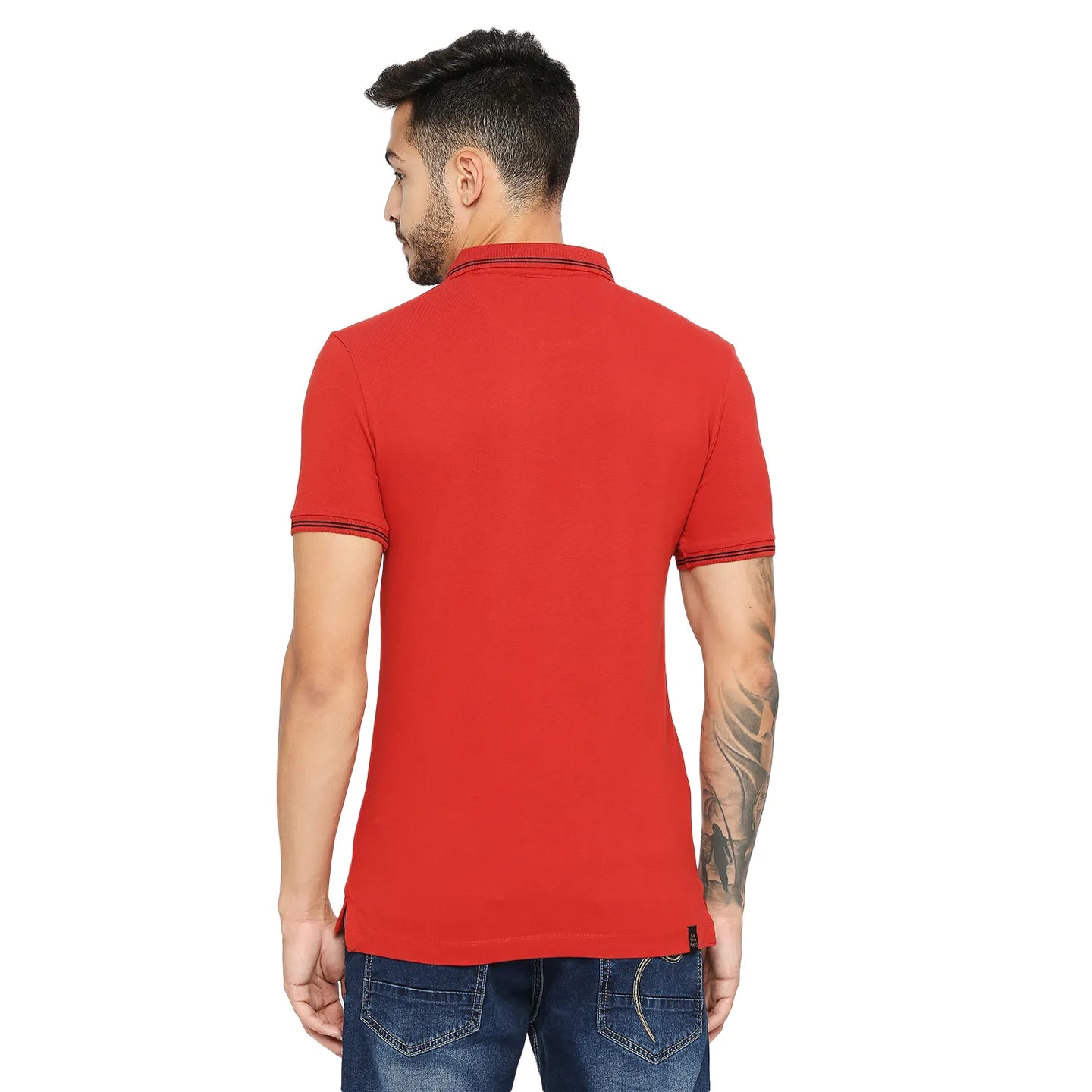 Being Human Clothing Men Regular Fit Polo Neck T-Shirts-Brick