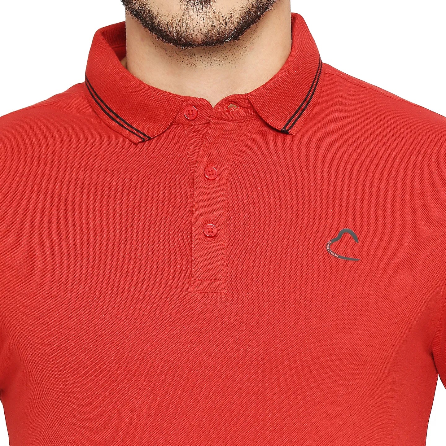 Being Human Clothing Men Regular Fit Polo Neck T-Shirts-Brick