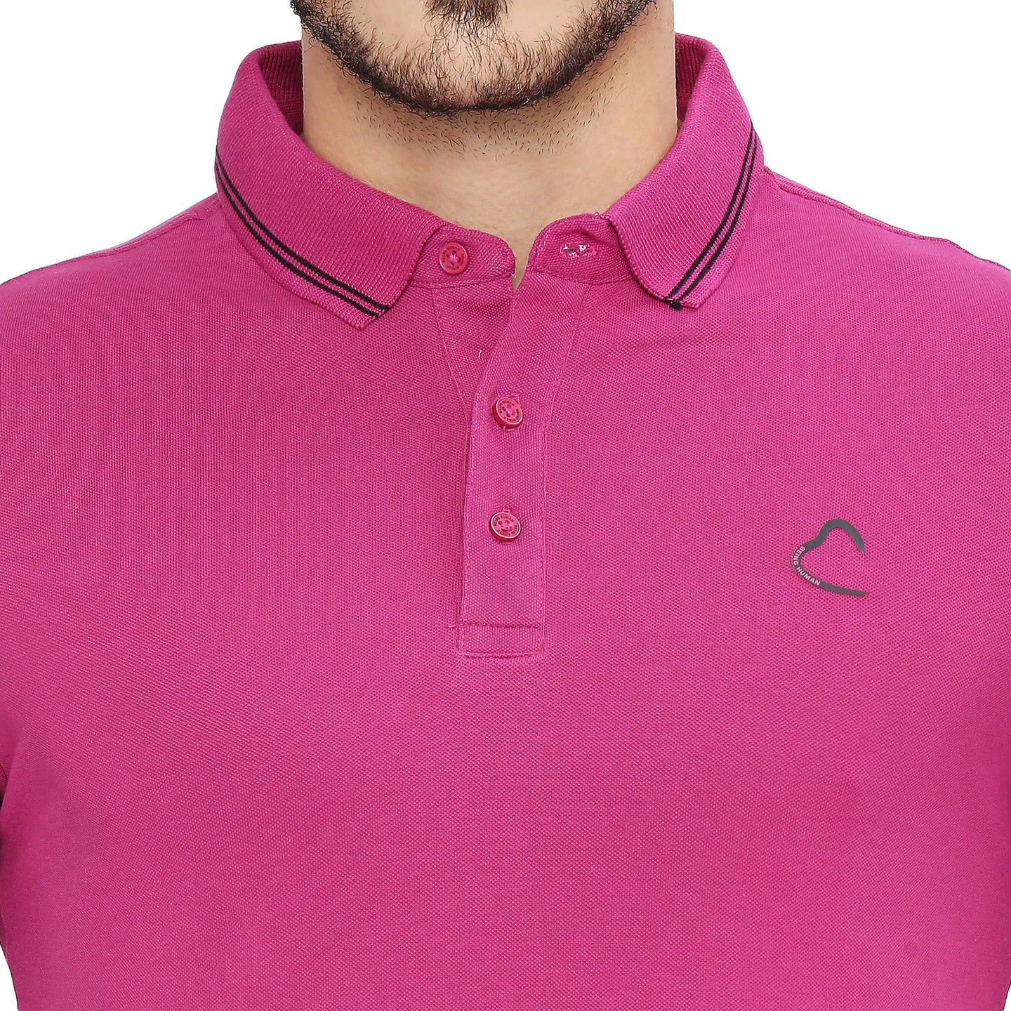 Being Human Clothing Men Regular Fit Polo Neck T-Shirts-Fuchsia