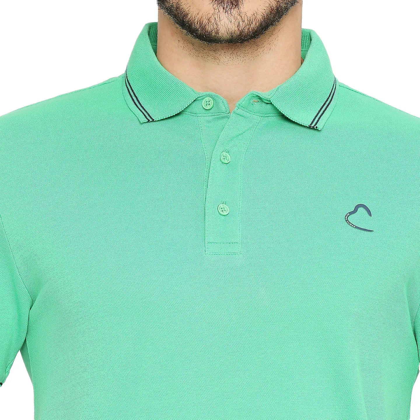 Being Human Clothing Men Regular Fit Polo Neck T-Shirts-Sea Green