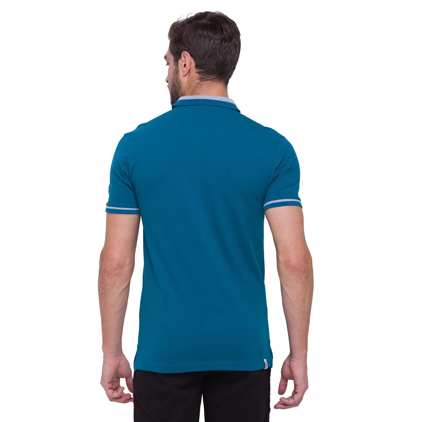 Being Human Clothing Men Regular Fit Polo Neck T-Shirts-Ocean Blue