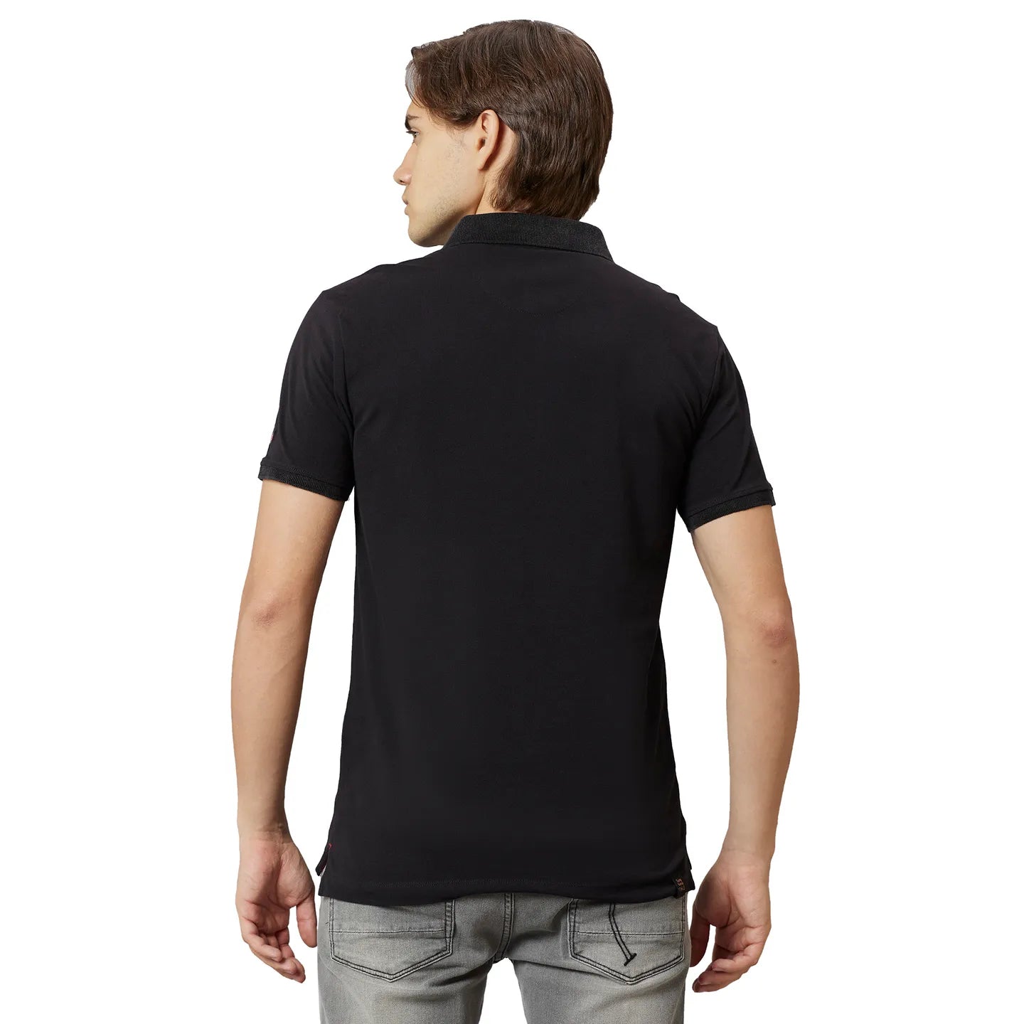 Being Human Clothing Men Regular Fit Polo Neck T-Shirts-Black