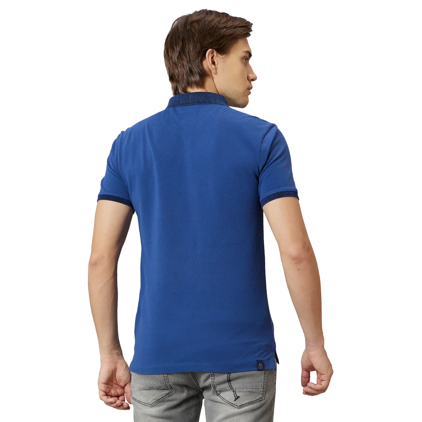 Being Human Clothing Men Regular Fit Polo Neck T-Shirts-Navy