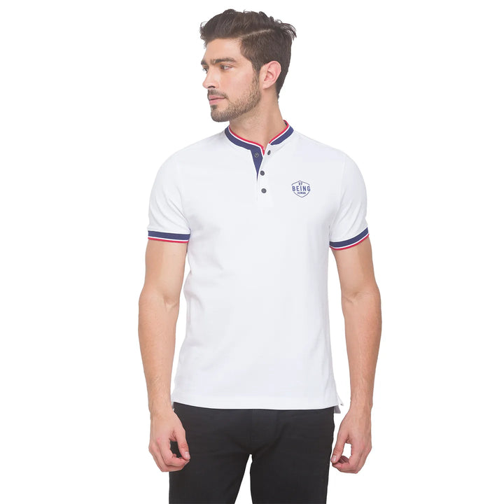 White Regular Fit Men's Polo T-Shirt