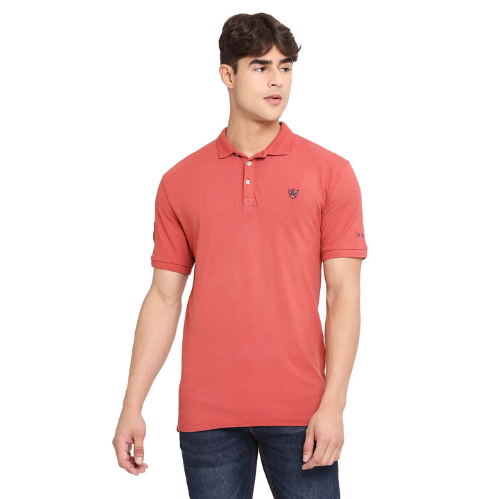 Pink Regular Fit Men's Polo T-Shirt