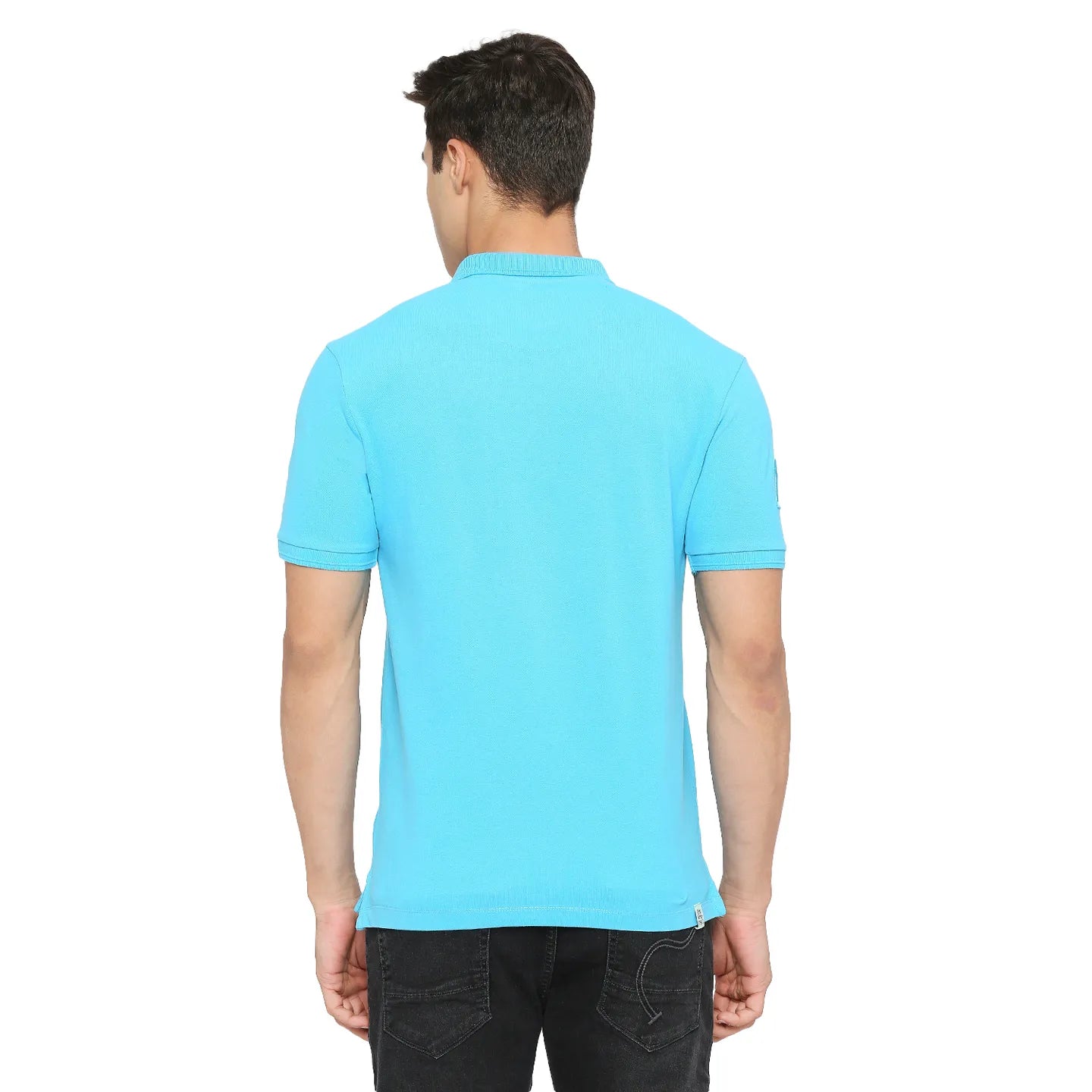 Being Human Clothing Men Regular Fit Polo Neck T-Shirts-Scuba Blue