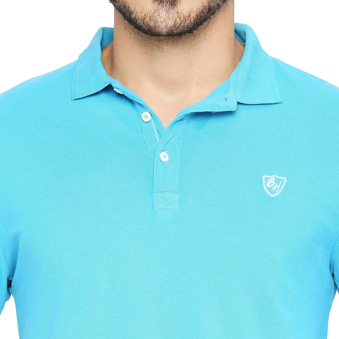 Being Human Clothing Men Regular Fit Polo Neck T-Shirts-Scuba Blue