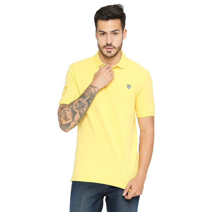 Yellow Regular Fit Men's Polo T-Shirt
