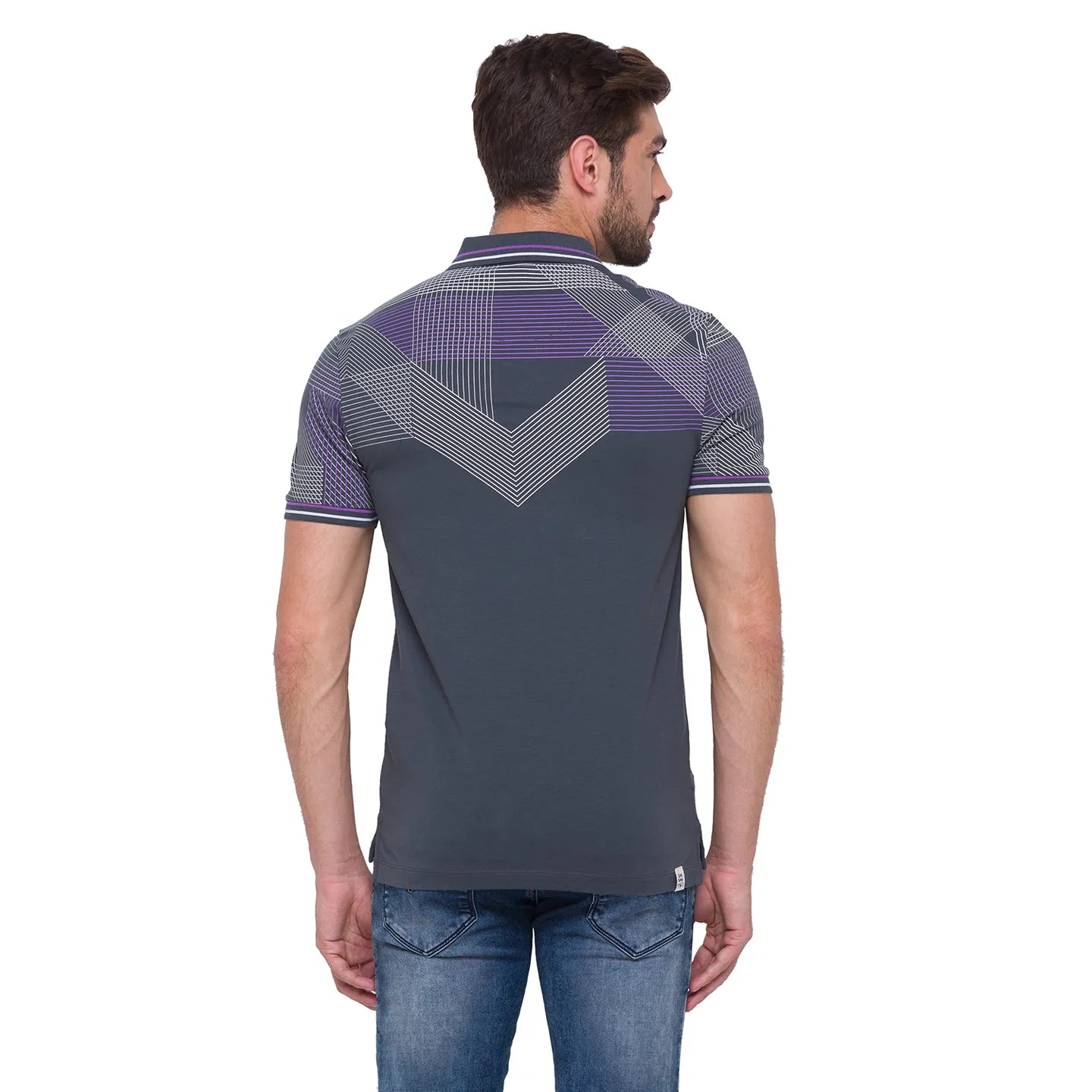 Being Human Clothing Men Regular Fit Polo Neck T-Shirts-Charcoal