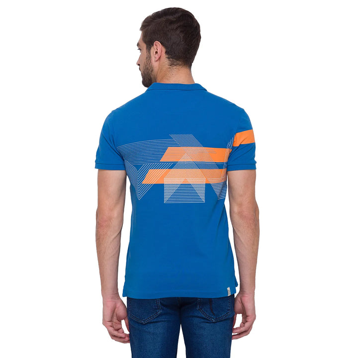Blue Regular Fit Men's Polo T-shirt