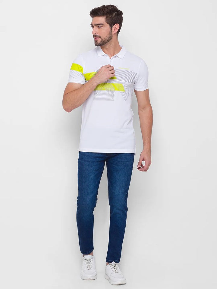 White Regular Fit Men's Polo T-Shirt