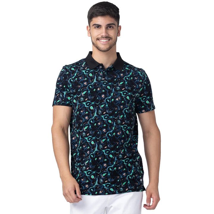 Black Slim Straight Fit Men's Polo T-Shirt