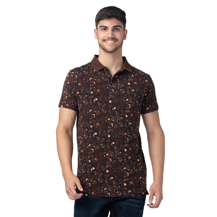 Black Slim Straight Fit Men's Polo T-Shirt