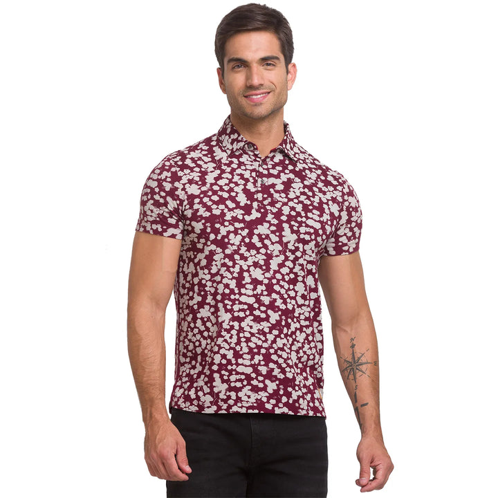 Red Slim Straight Fit Men's Polo T-Shirt