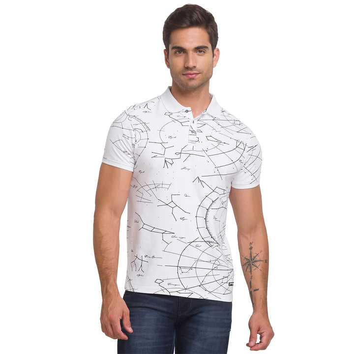 White Regular Fit Men's Polo T-Shirt