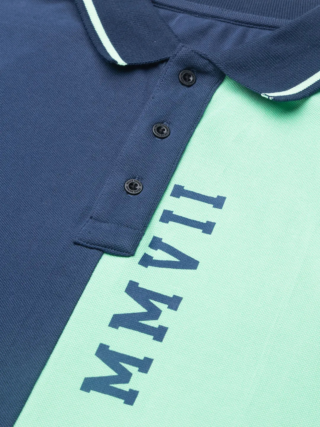 Being Human Clothing Men Slim Fit Polo Neck T-Shirts-Ocean Blue