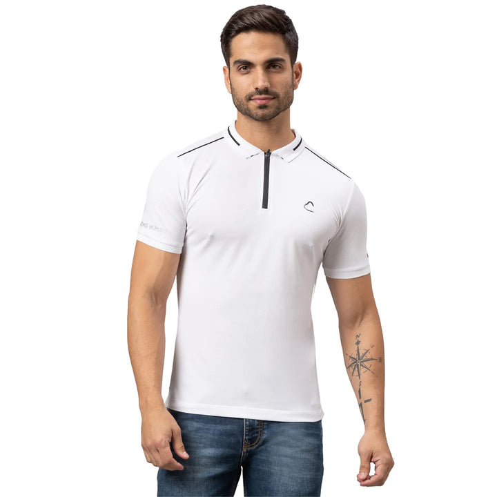 White Regular Fit Men's Polo T-Shirt