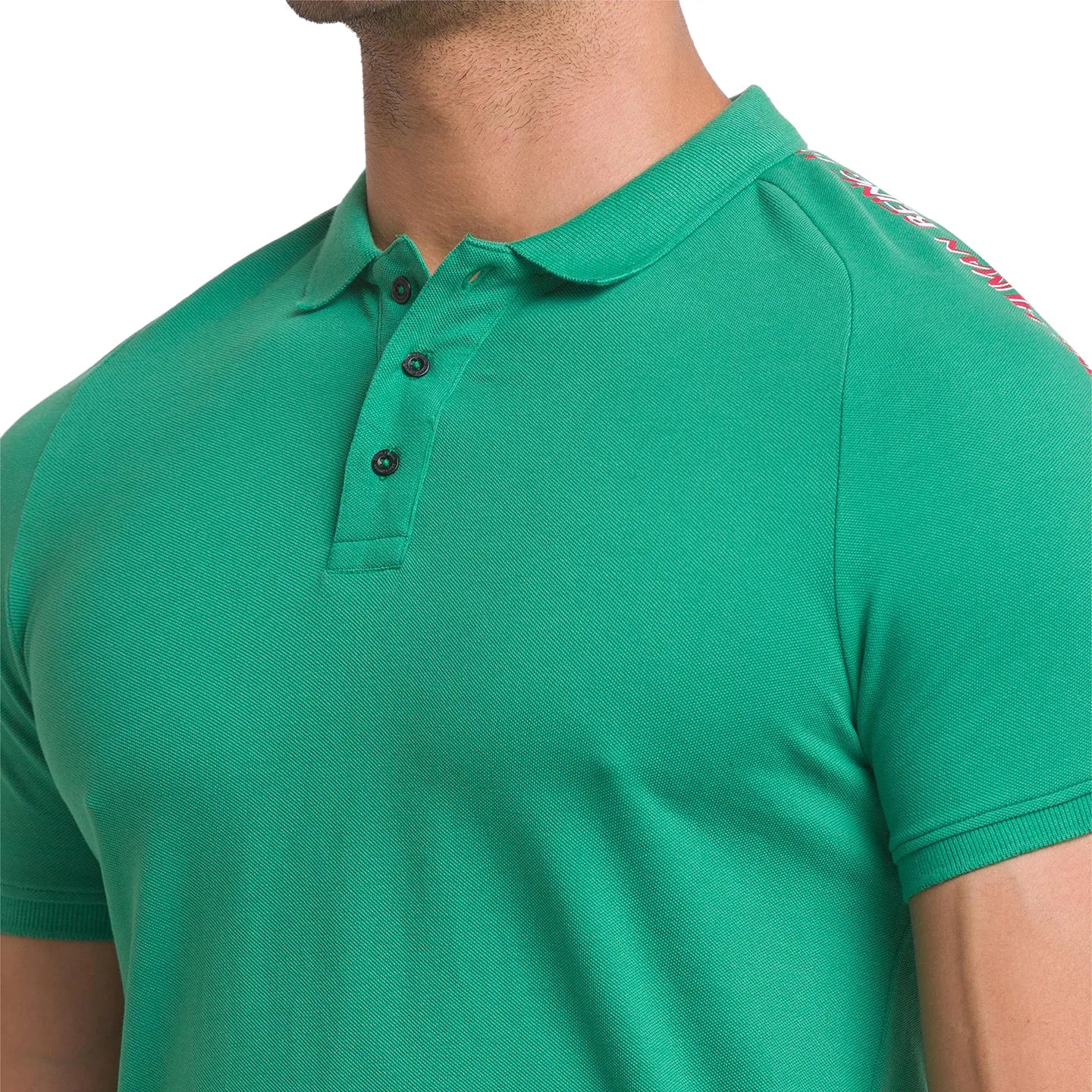 Being Human Clothing Men Regular Fit Polo Neck T-Shirts-Green