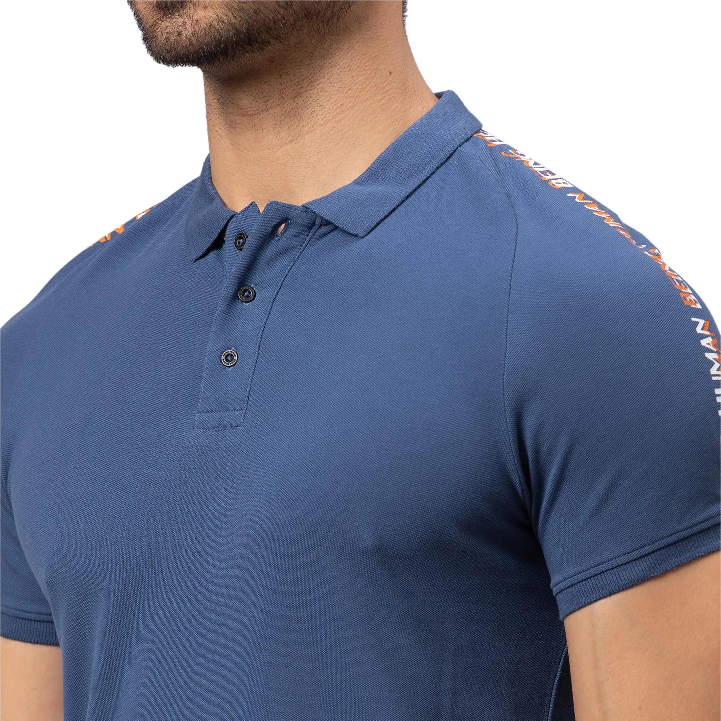 Being Human Clothing Men Regular Fit Polo Neck T-Shirts-Ocean Blue