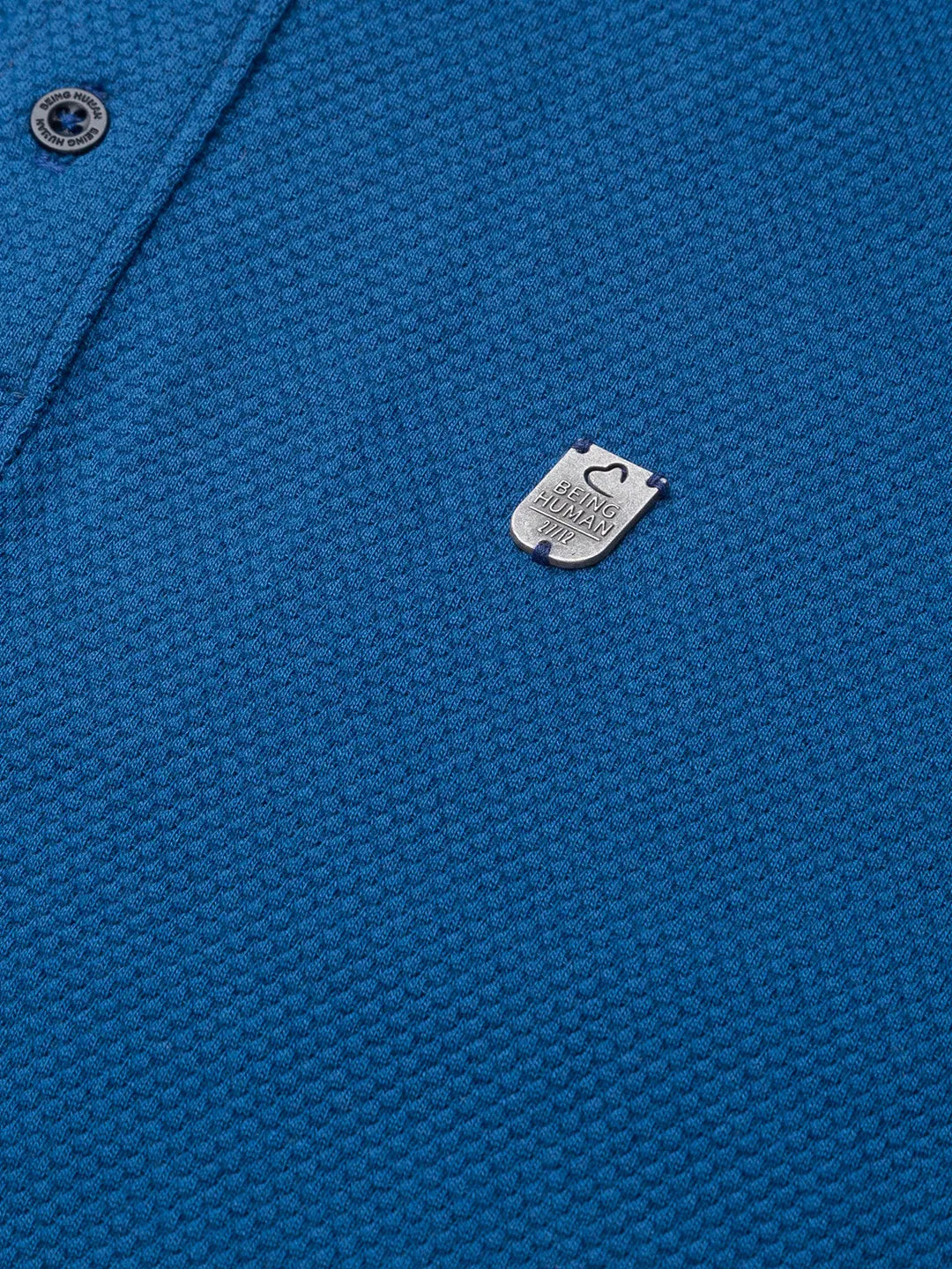 Being Human Clothing Men Regular Fit Polo Neck T-Shirts-Ocean Blue