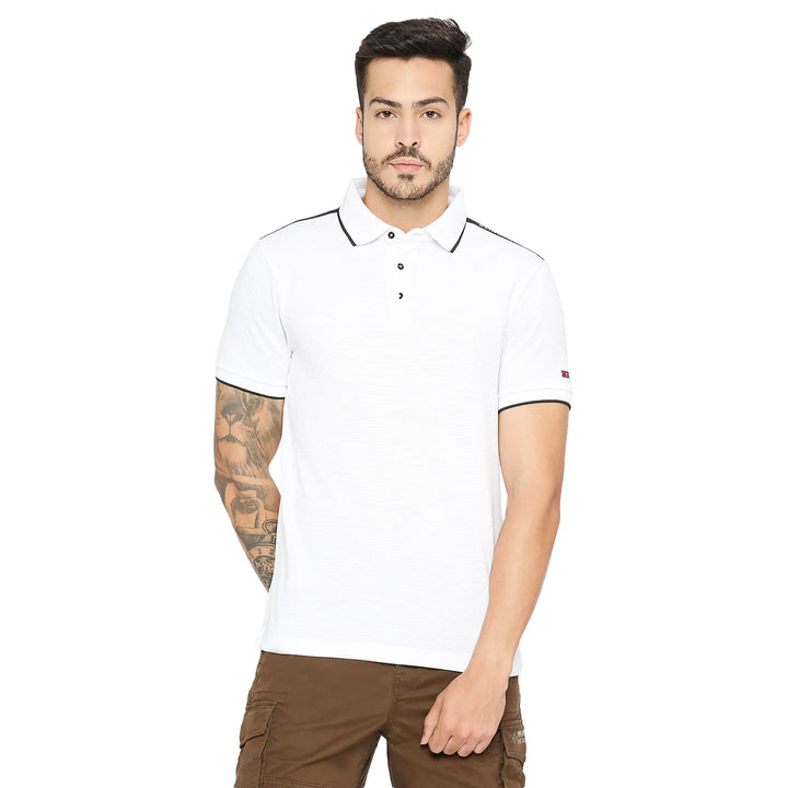 White Regular Fit Men's Polo T-Shirt