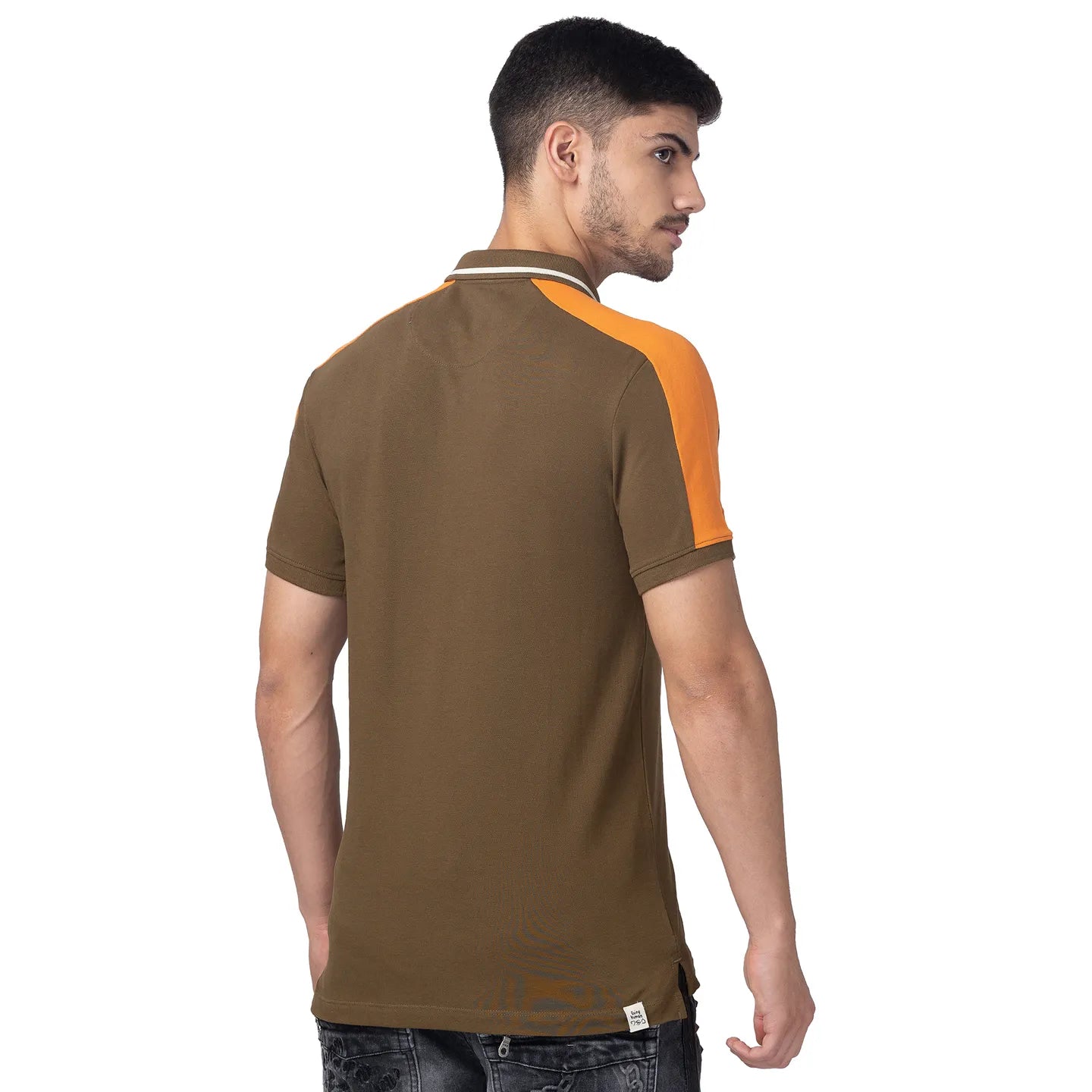 Being Human Clothing Men Regular Fit Polo Neck T-Shirts-Dk.Olive