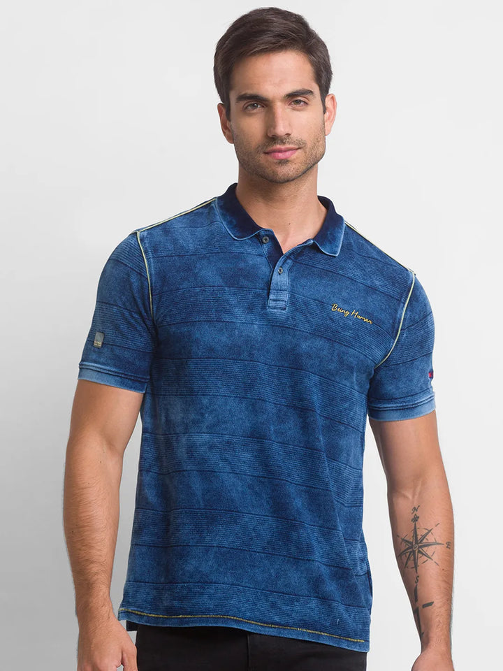 Blue Regular Fit Men's Polo T-Shirt
