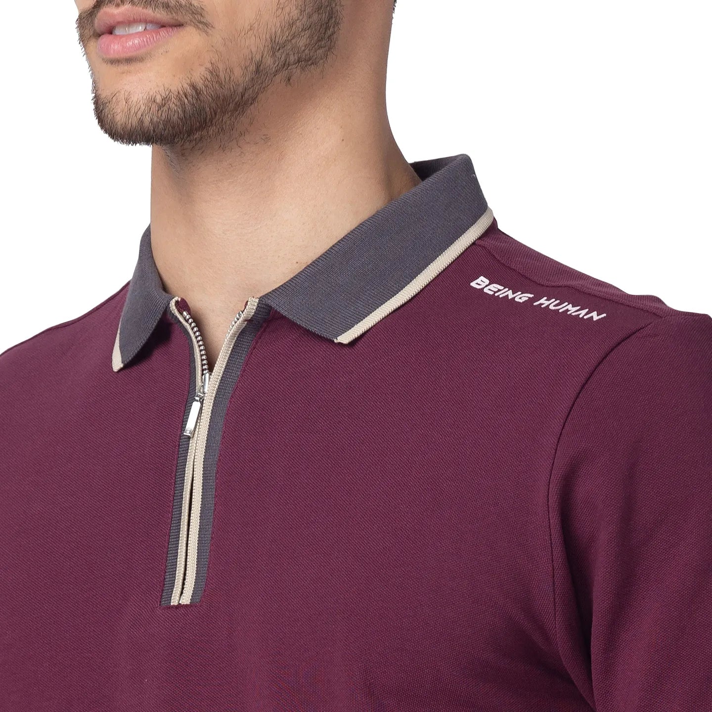 Being Human Clothing Men Regular Fit Polo Neck T-Shirts-Fig