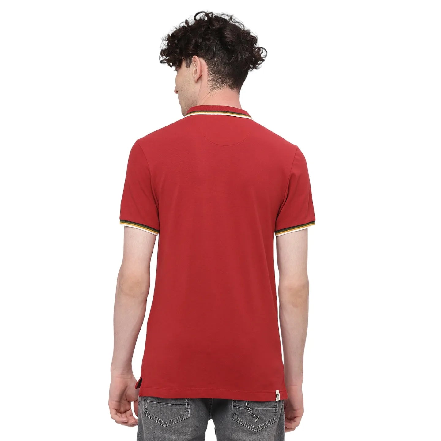 Being Human Clothing Men Regular Fit Polo Neck T-Shirts-Brick