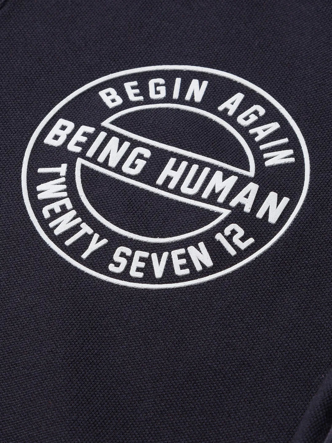 Black Regular Fit Men's Polo T-Shirt by Being Human Clothing