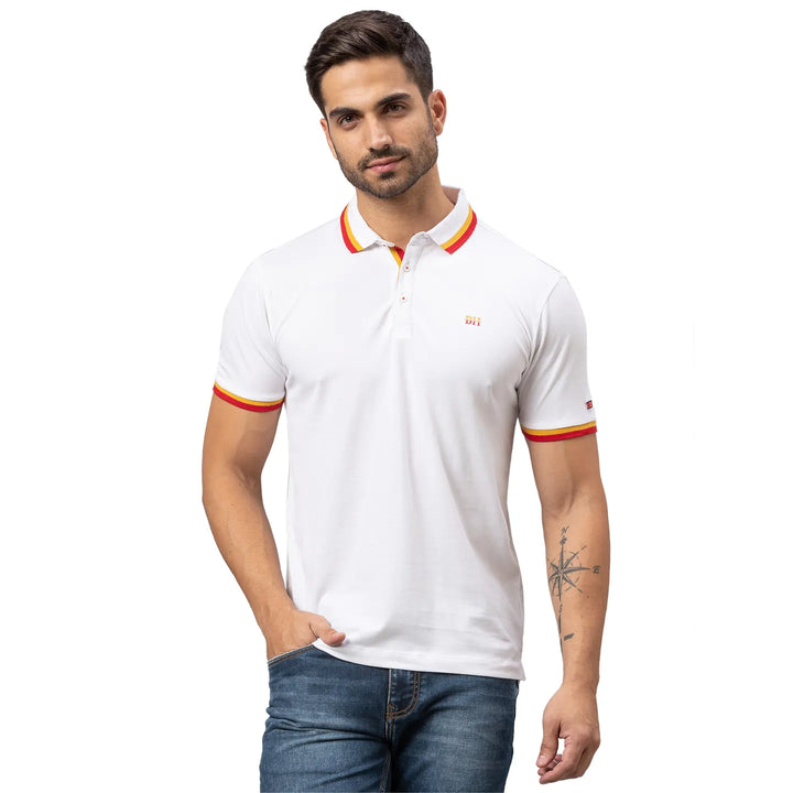 White Regular Fit Men's Polo T-Shirt