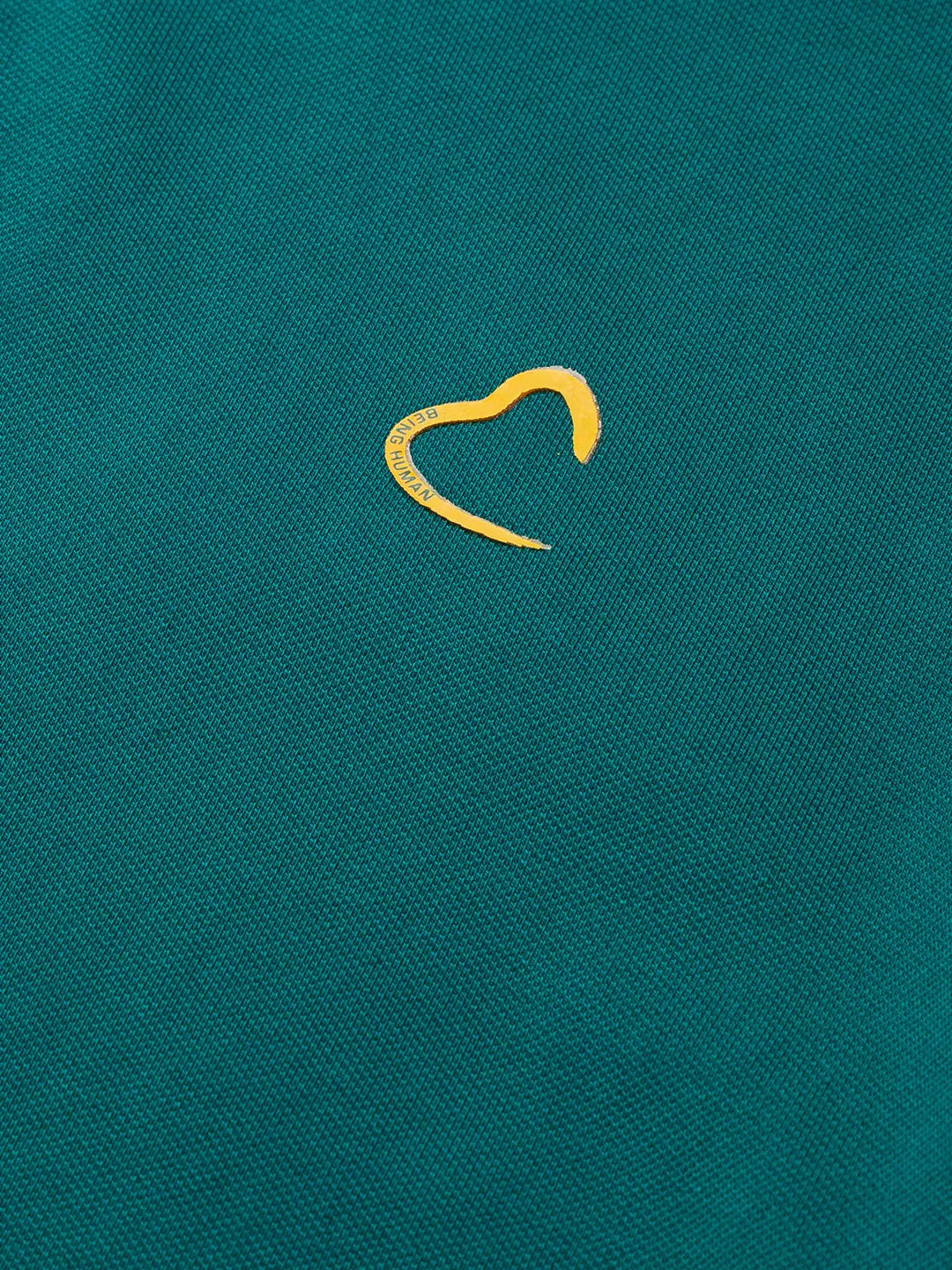 Being Human Clothing Men Regular Fit Polo Neck T-Shirts-Forest Green