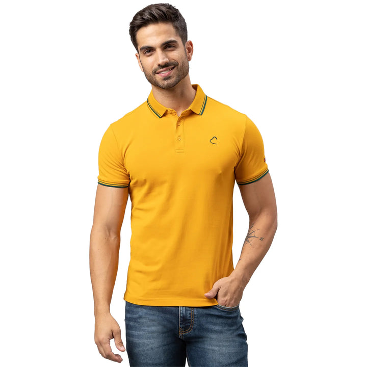 Yellow Regular Fit Men's Polo T-Shirt