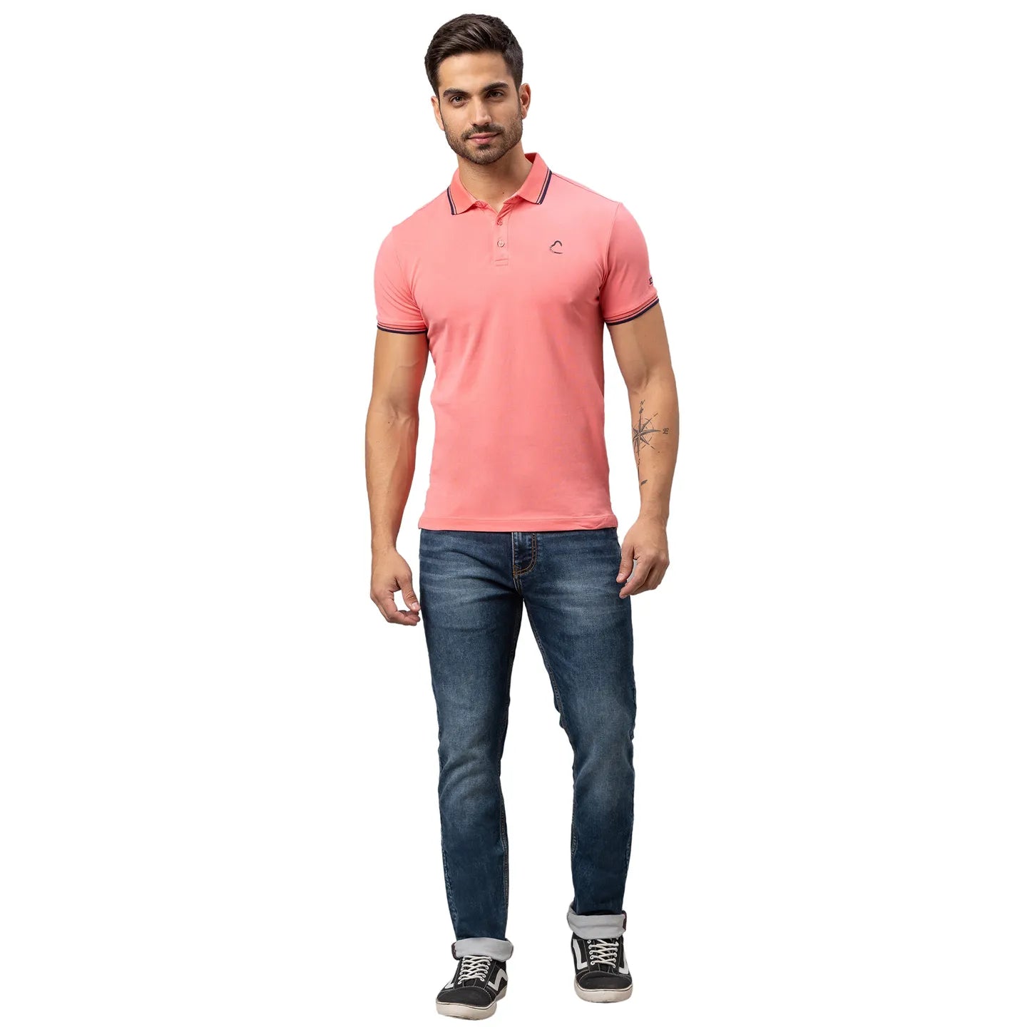 Being Human Clothing Men Regular Fit Polo Neck T-Shirts-Terracotta