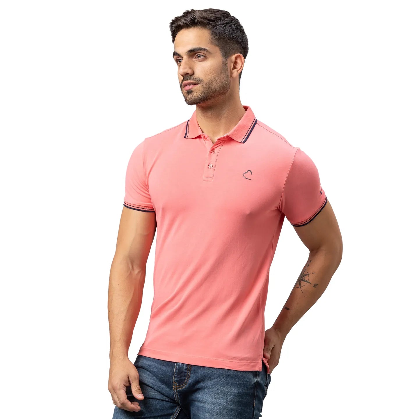 Being Human Clothing Men Regular Fit Polo Neck T-Shirts-Terracotta