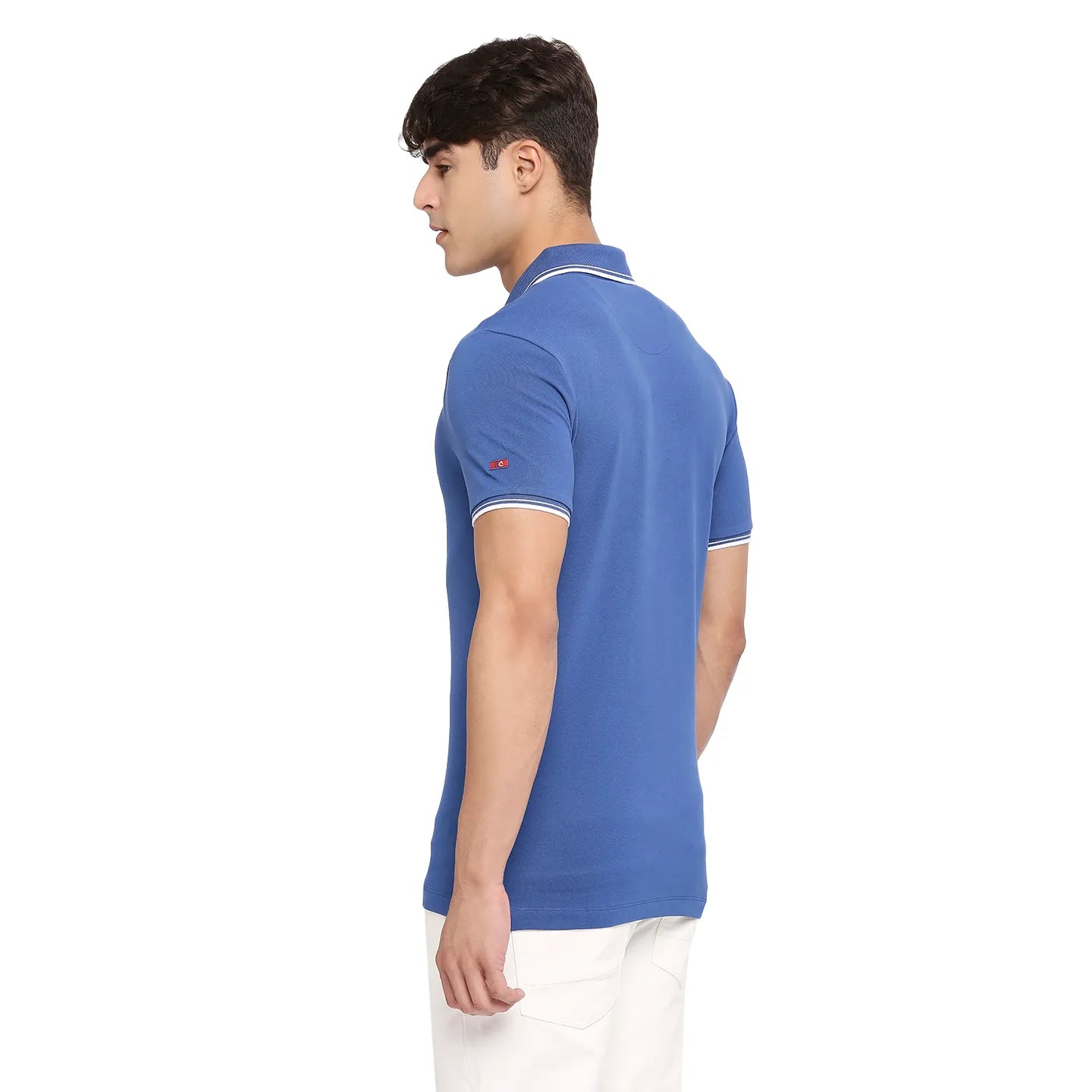 Being Human Clothing Men Regular Fit Polo Neck T-Shirts-True Blue
