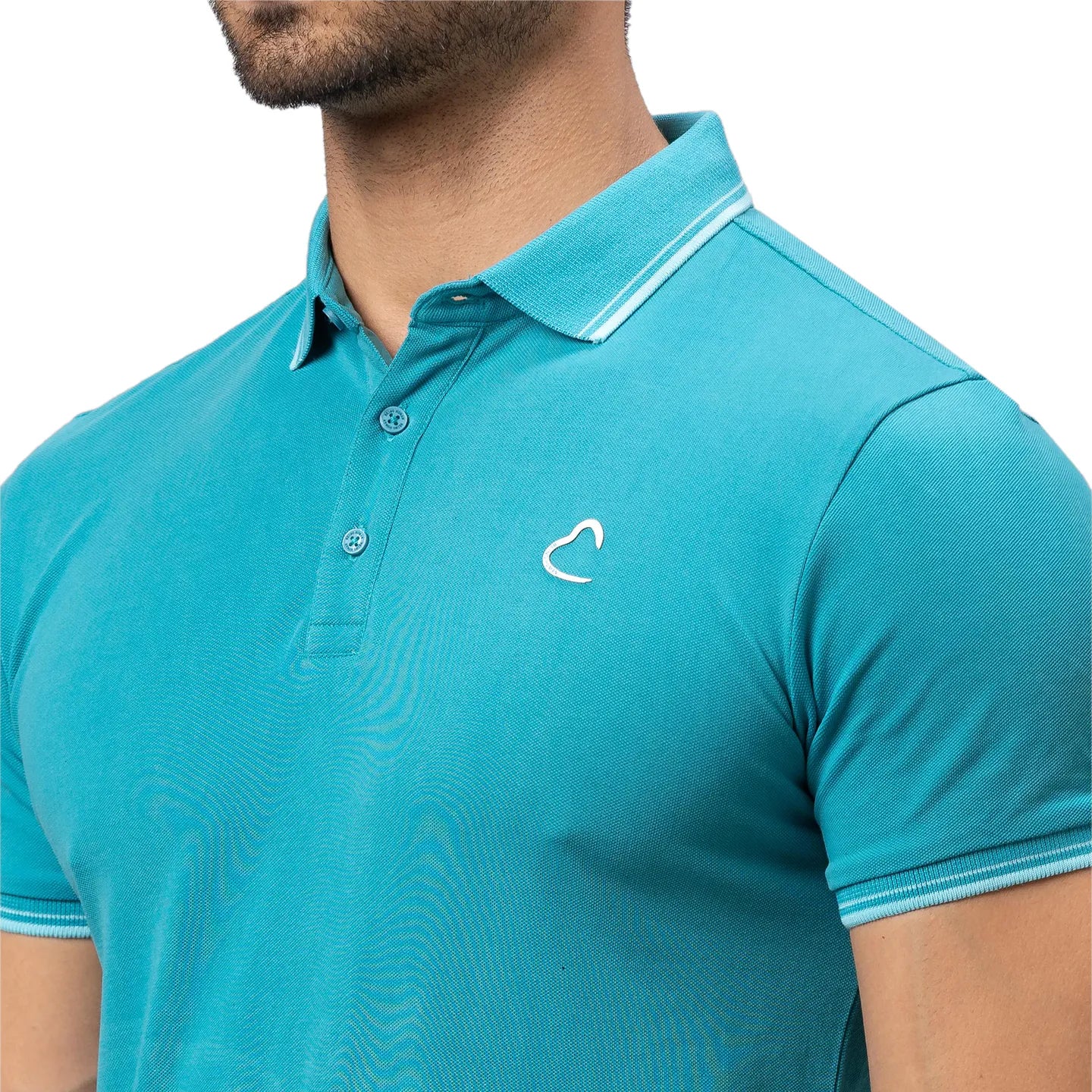 Being Human Clothing Men Regular Fit Polo Neck T-Shirts-Turquoise