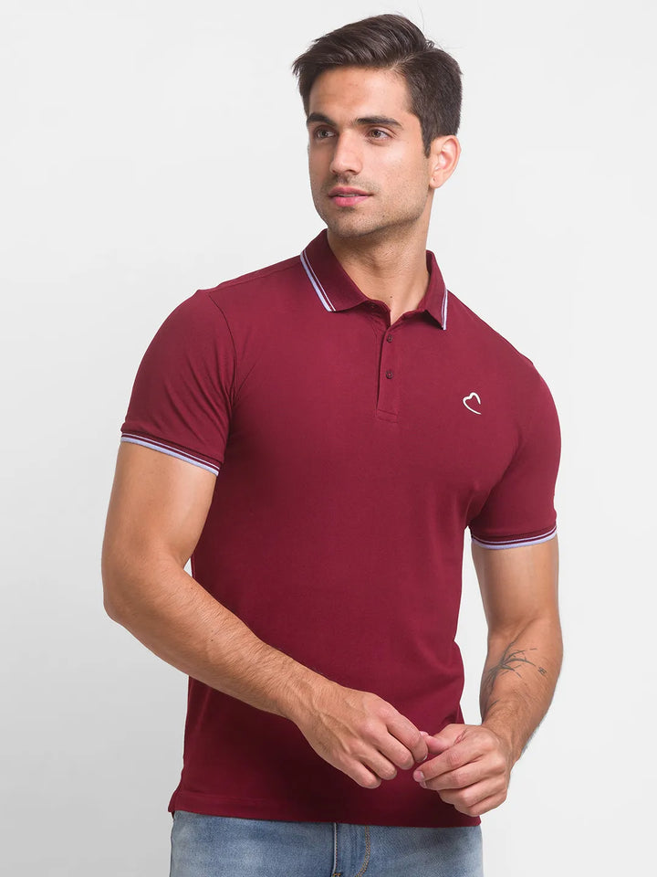 Red Regular Fit Men's Polo T-Shirt