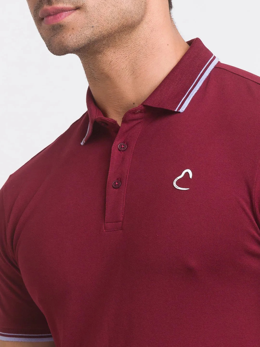 Being Human Clothing Men Regular Fit Polo Neck T-Shirts-Wine