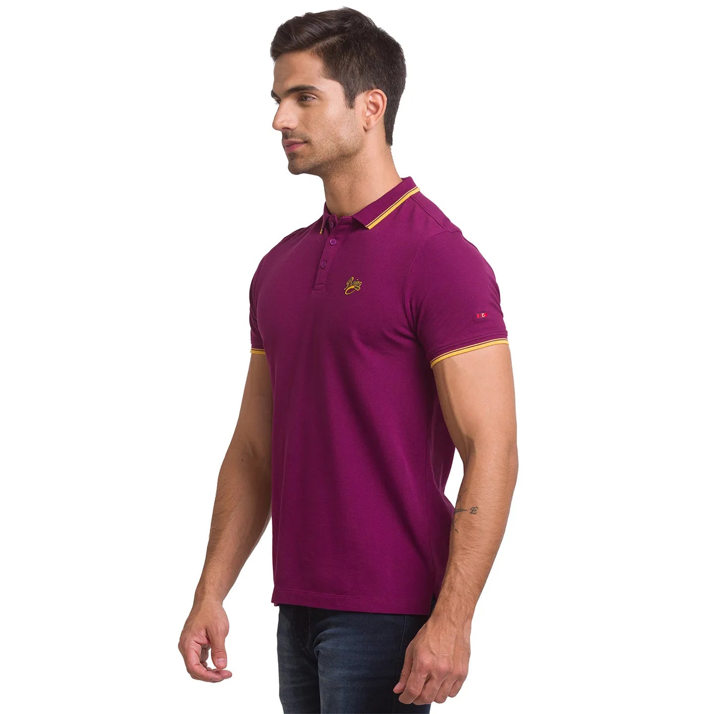 Being Human Clothing Men Regular Fit Polo Neck T-Shirts-Maroon