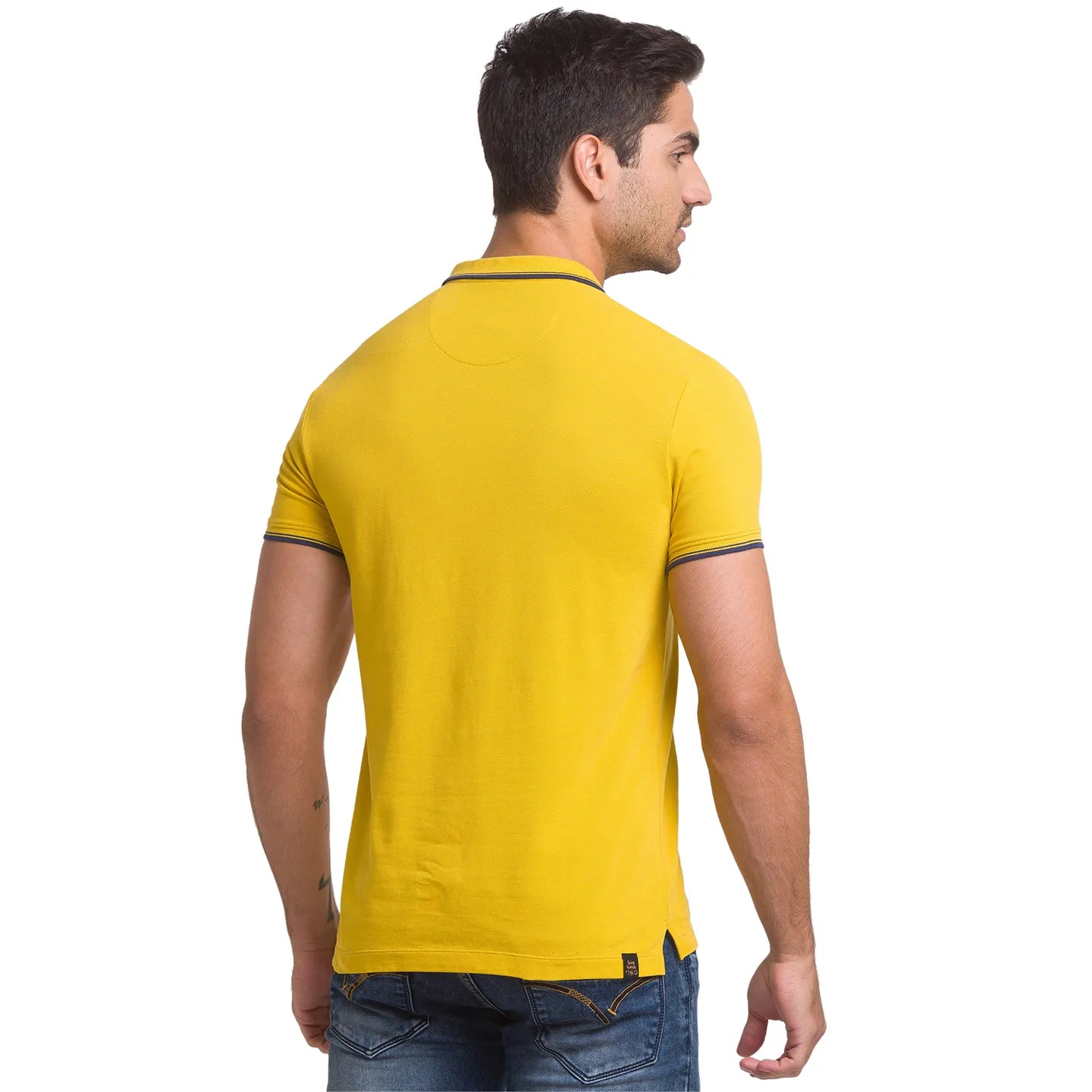Being Human Clothing Men Regular Fit Polo Neck T-Shirts-Yellow