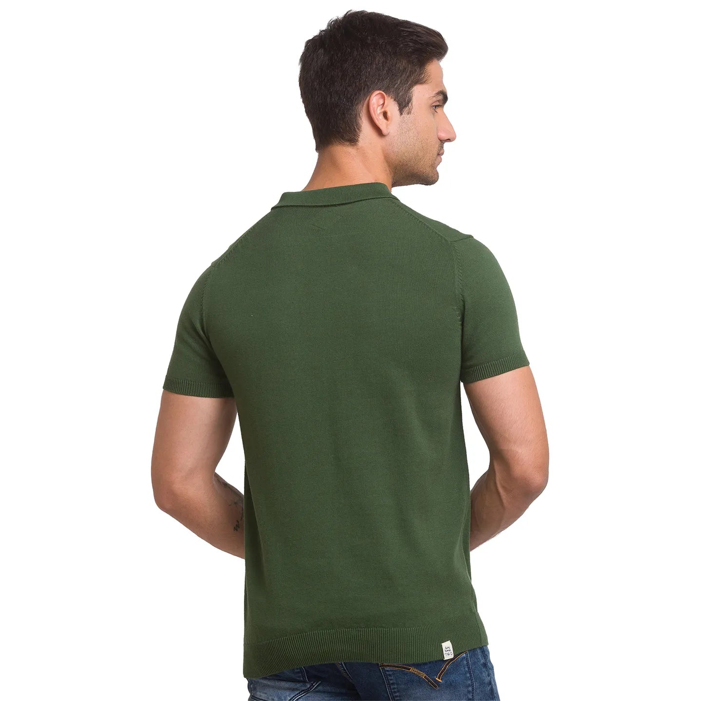 Being Human Clothing Men Regular Fit Polo Neck T-Shirts-Army Green