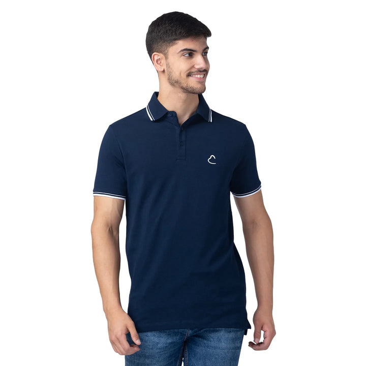 Blue Regular Fit Men's Polo T-Shirt