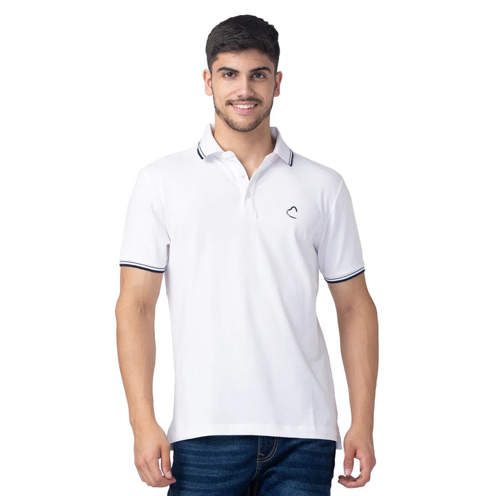 White Regular Fit Men's Polo T-Shirt
