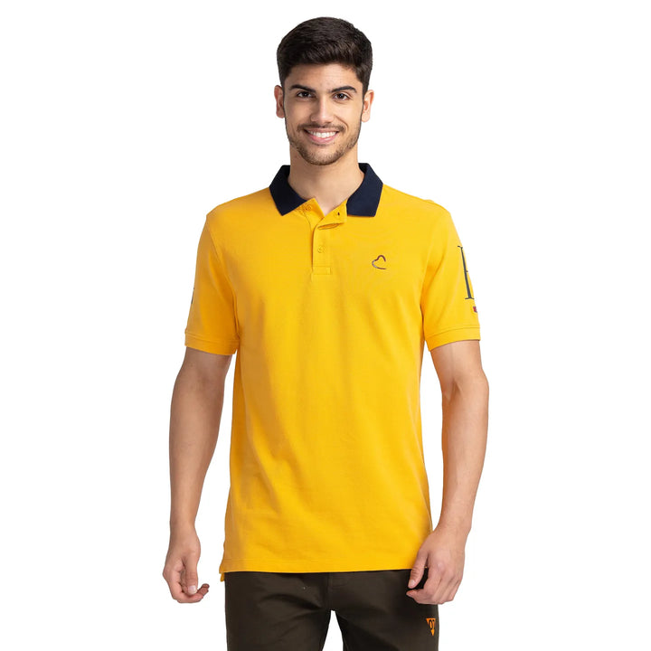 Brown Regular Fit Men's Polo T-Shirt by Being Human Clothing
