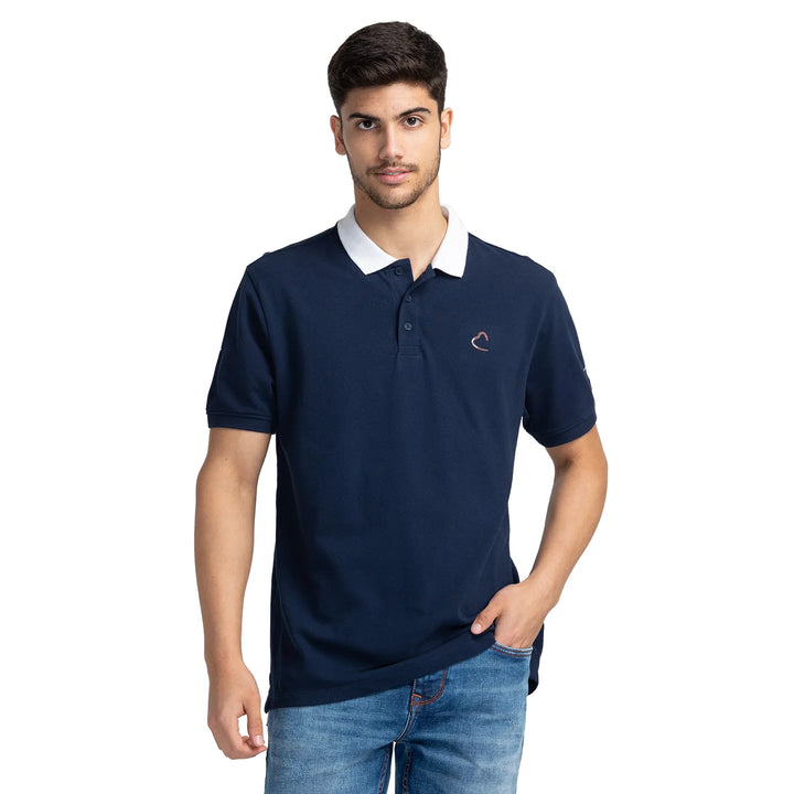Navy Regular Fit Men's Polo T-shirt by Being Human Clothing