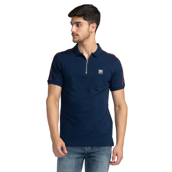 Blue Regular Fit Men's Polo T-Shirt