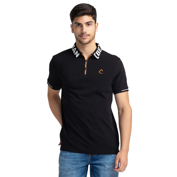 Black Regular Fit Men's Polo T-Shirt