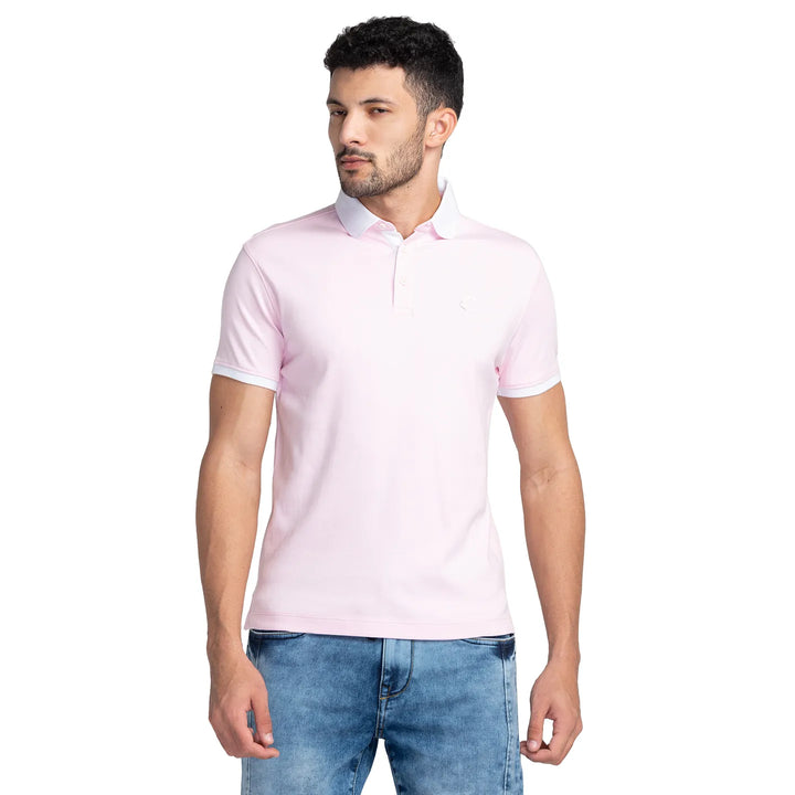 Pink Regular Fit Men's Polo T-Shirt