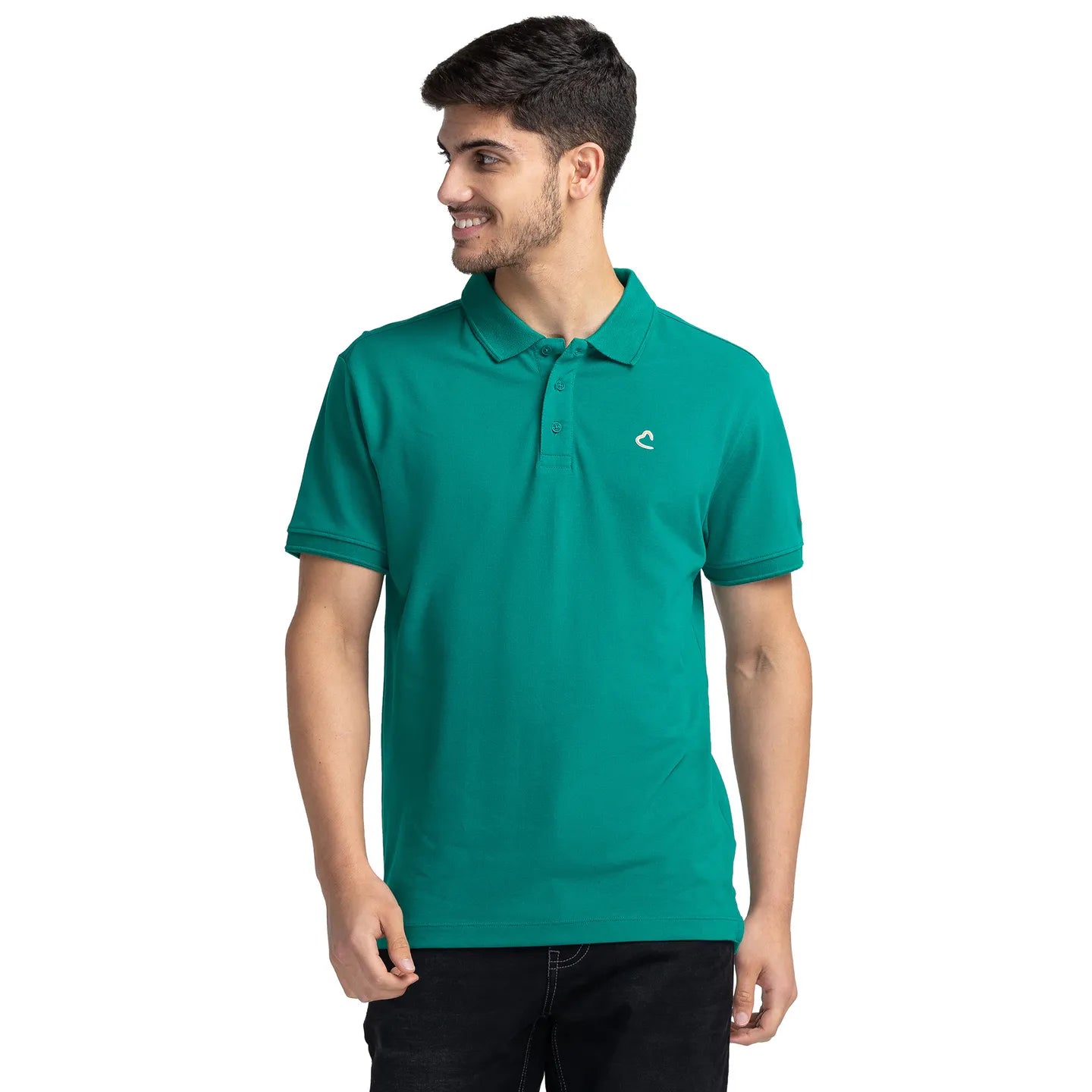 Being Human Clothing Men Regular Fit Polo Neck T-Shirts-Green